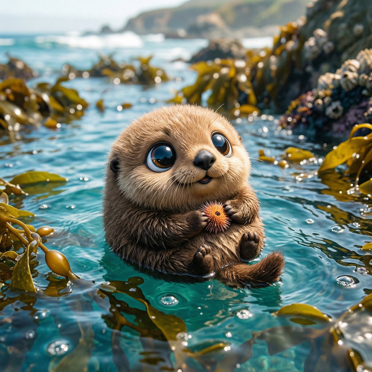Make a photo of a cute ball-shaped version of a [animal],...