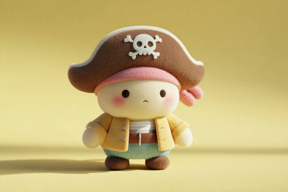 A cute full-body [SUBJECT] plush toy, plush doll art, sty...