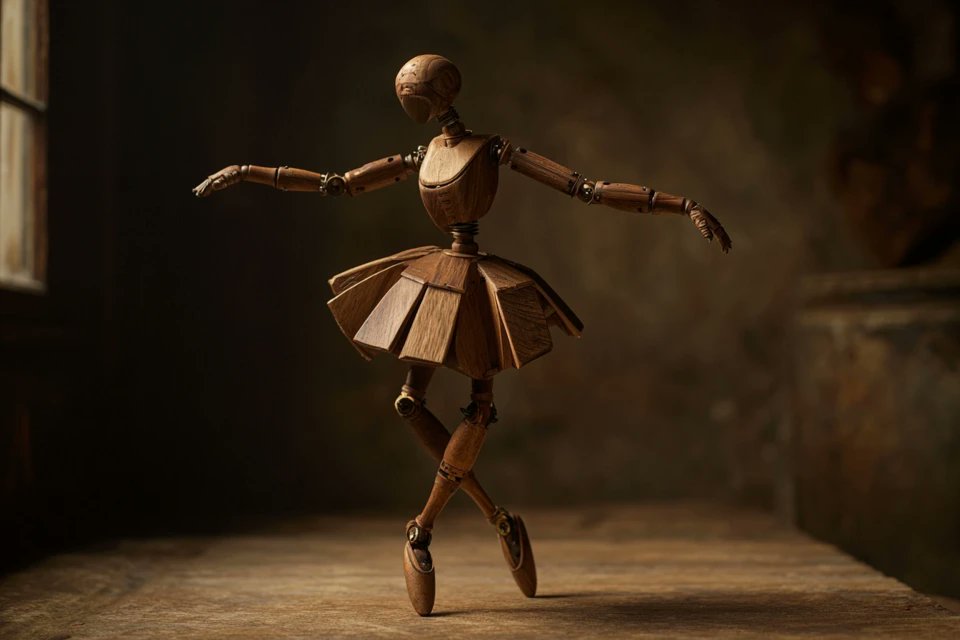 A wooden automaton version of a [subject]