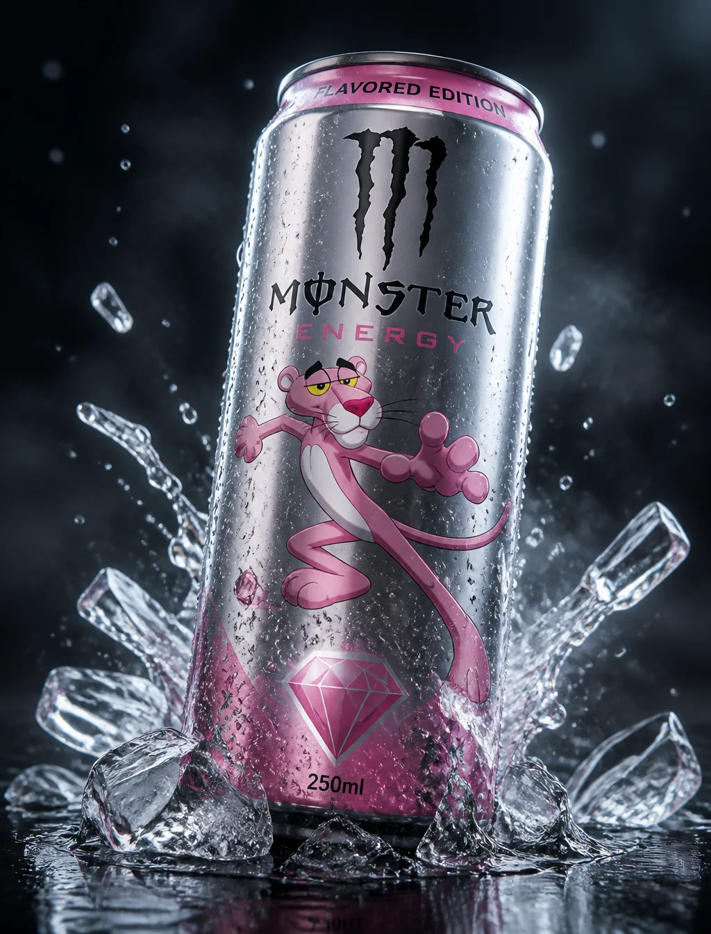 A hyper-realistic 250ml sleek aluminum flavored edition c...