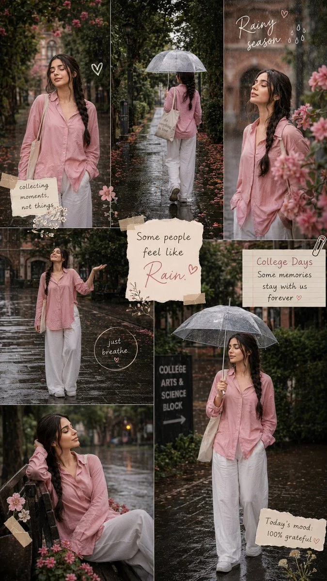 Create an ultra-realistic Pinterest-style rainy season co...