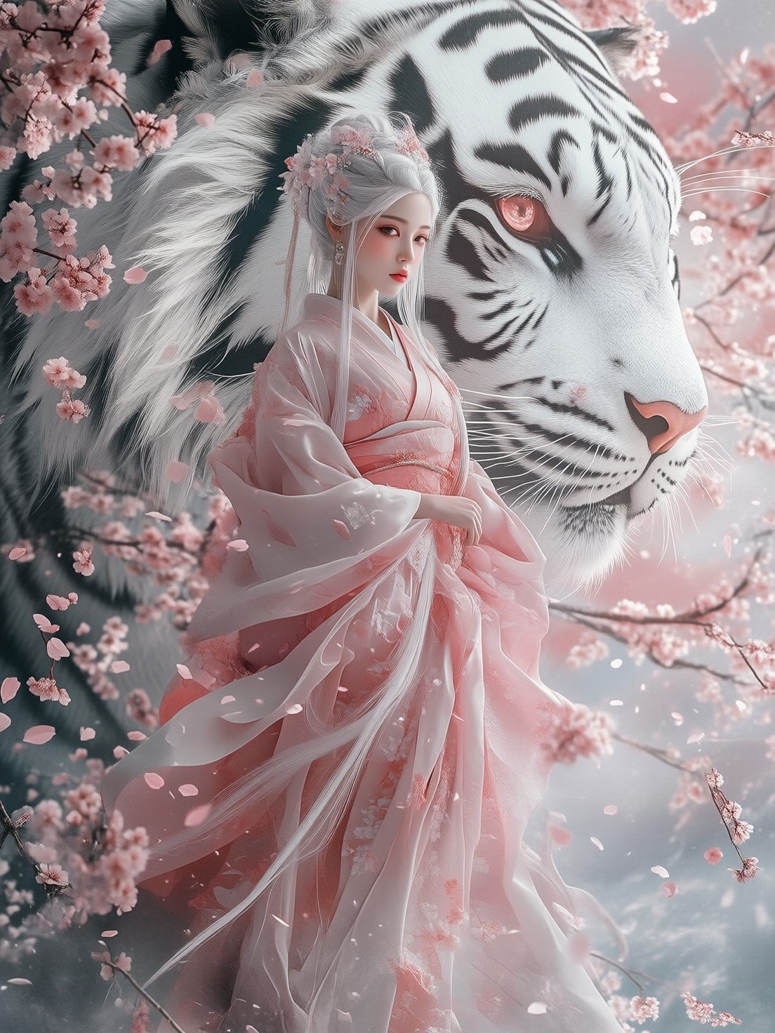 Editorial AI art portrait with traditional styling and soft atmosphere