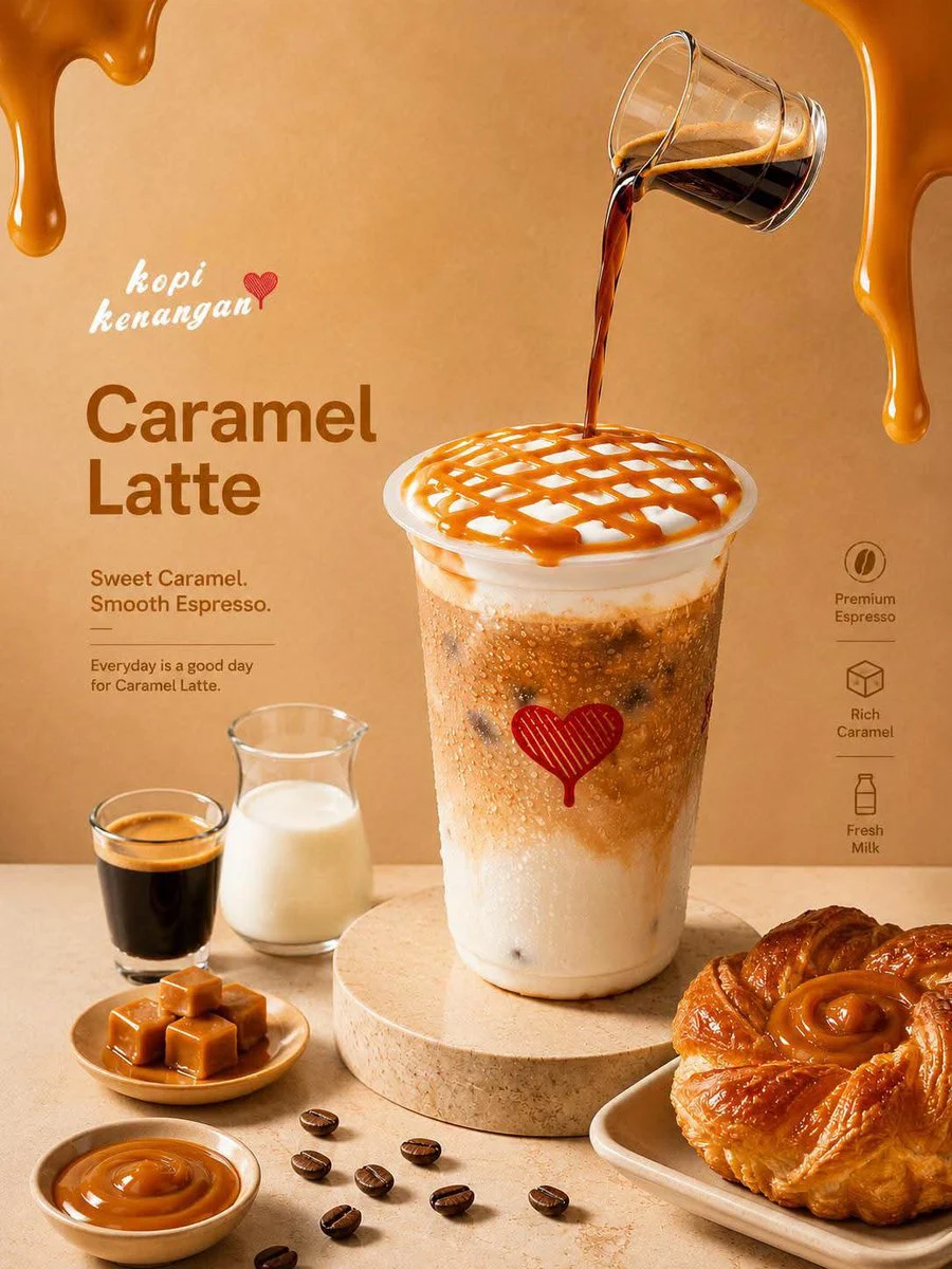 A professional commercial food photography of an iced car...