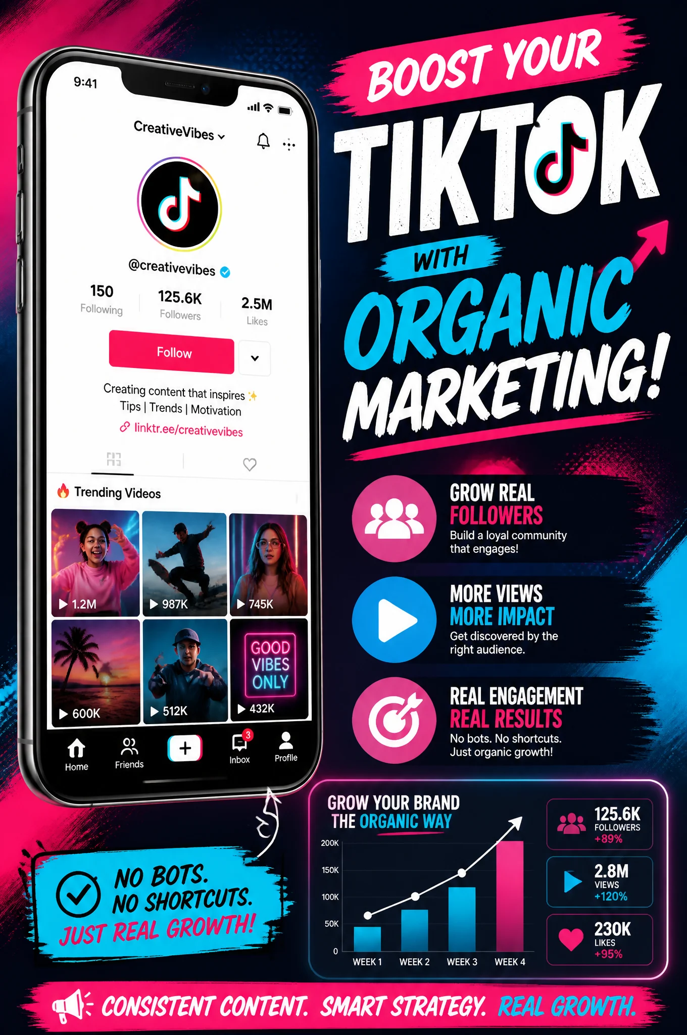 Create a vibrant graphic featuring a smartphone displayin...