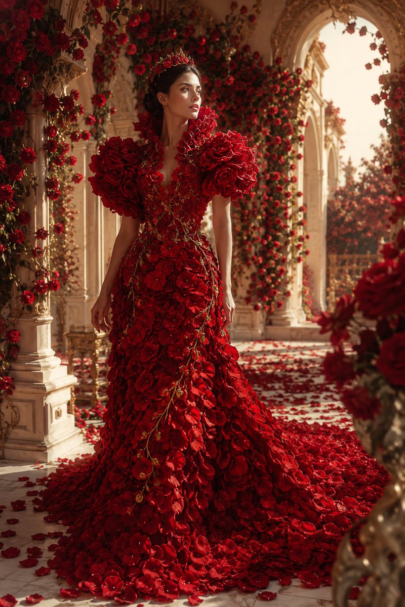 Create an ultra-luxury haute couture fashion portrait for a fashion house built