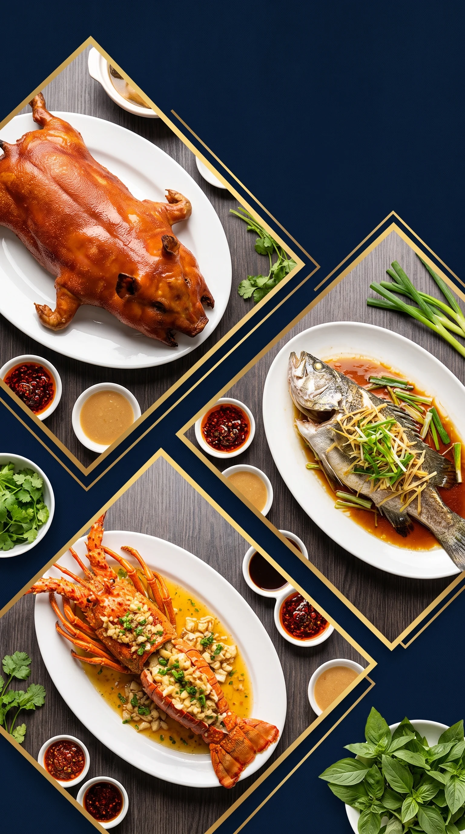 A professional culinary advertisement layout showcases hi...