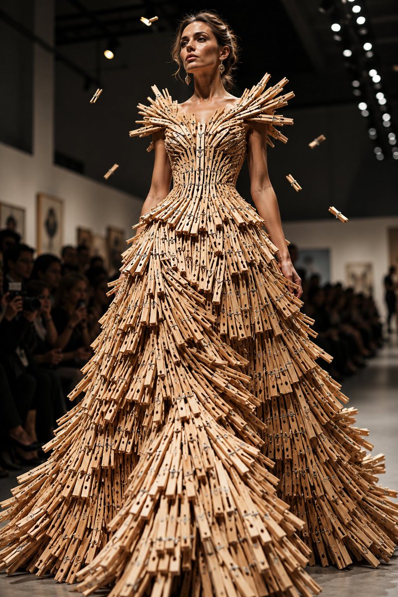 Ultra photorealistic surreal haute couture fashion photograph of a stunning female supe...