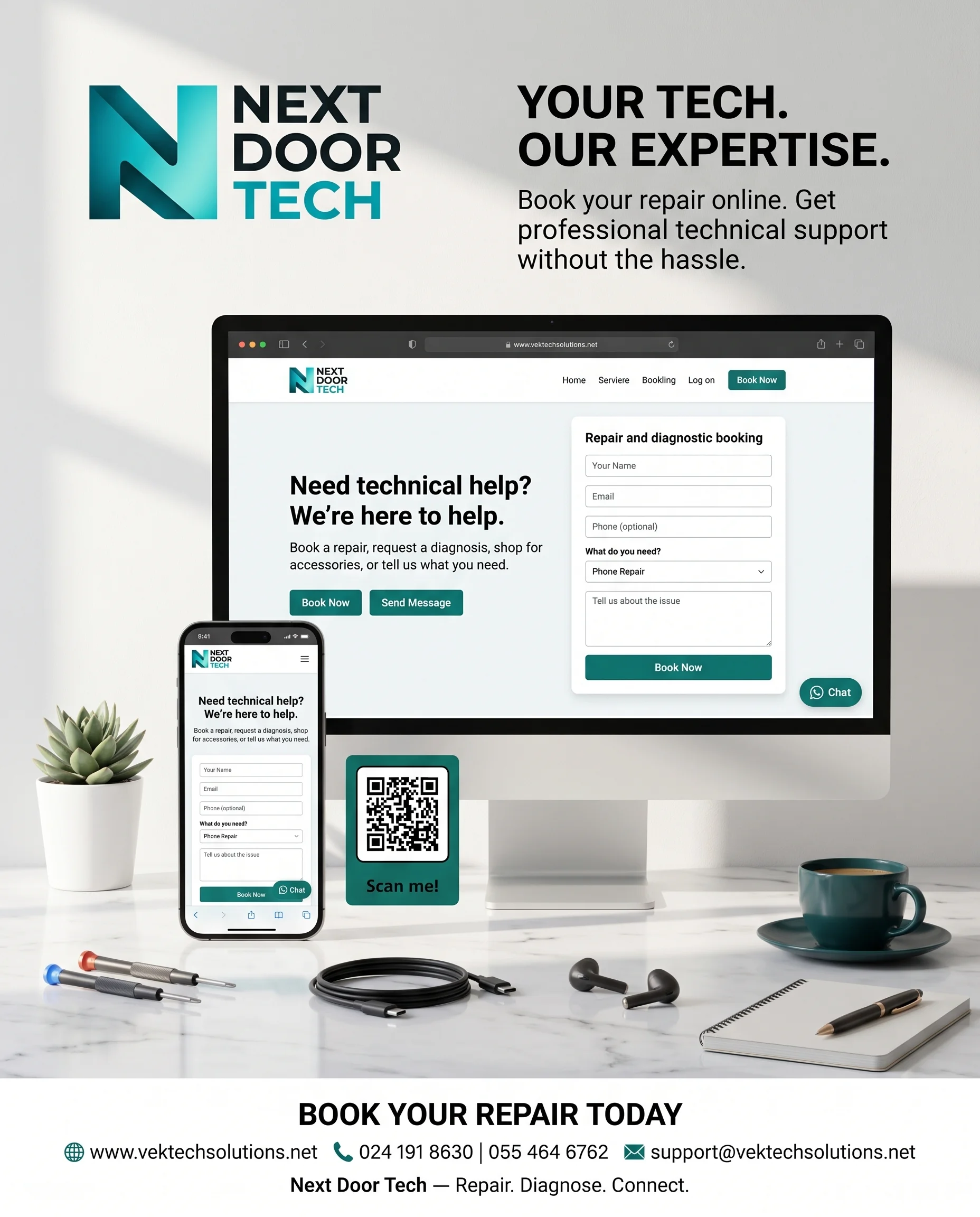Next Door Tech — Website Promotion Mockup PromptPrompt:Cr...