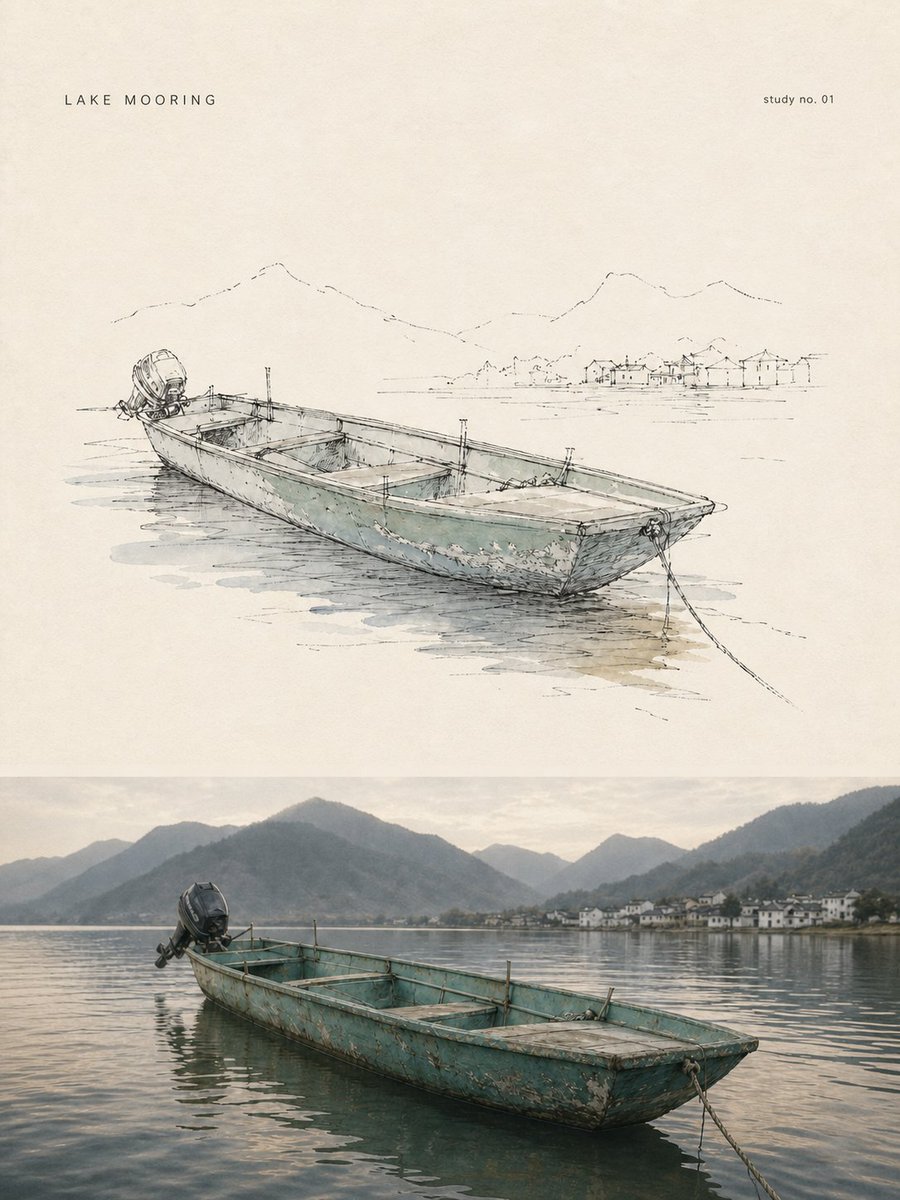 请将我上传的每一张照片分别制作成一张独立的 PEN & WASH OBSERVATION POSTER｜钢笔淡彩观察速写海报，每张照片单独输出，不进行多图拼贴。整体采用3:4...