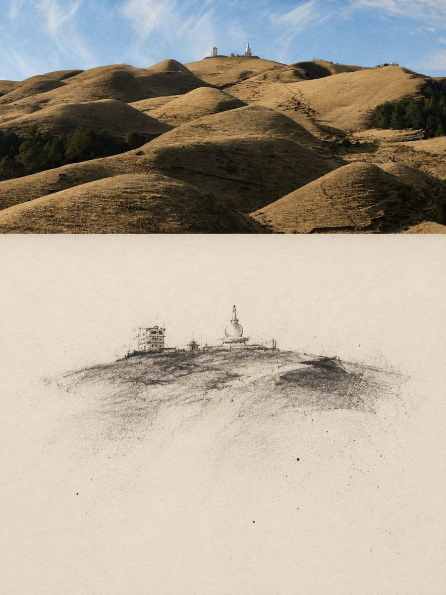 CHARCOAL VANISHING TRAVEL STUDY｜Charcoal Vanishing Travel Sketch