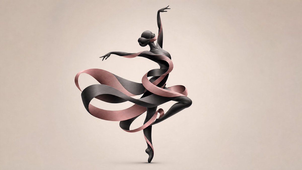 “Elegant abstract illustration of [SUBJECT] constructed from a single flowing ribbon-li...