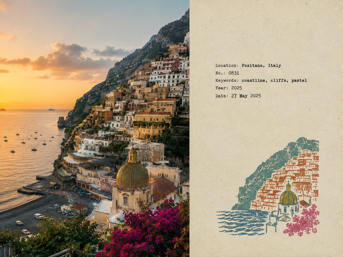 Create a separate 4:3 landscape poster for each uploaded photo, one photo per output, n...