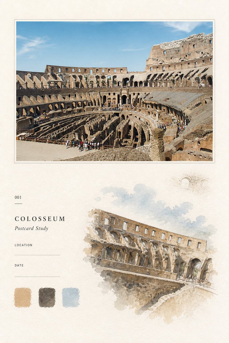 【PALETTE POSTCARD STUDY POSTER｜旅行色卡水彩研究海报】