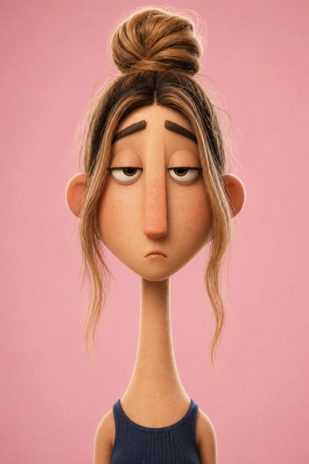 A highly stylized 3D cartoon character portrait from the ...