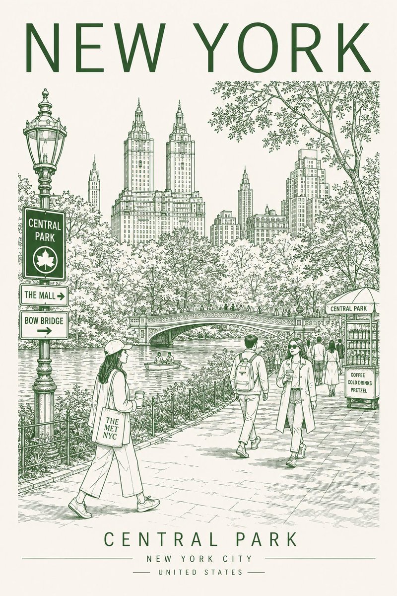 Minimalist City Line-Art Travel Poster